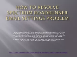 how to resolve spectrum roadrunner email settings problem