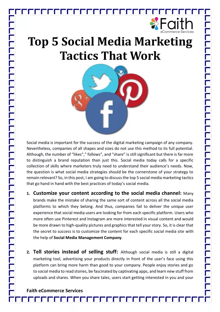 top 5 social media marketing tactics that work