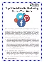 Top 5 Social Media Marketing Tactics That Work