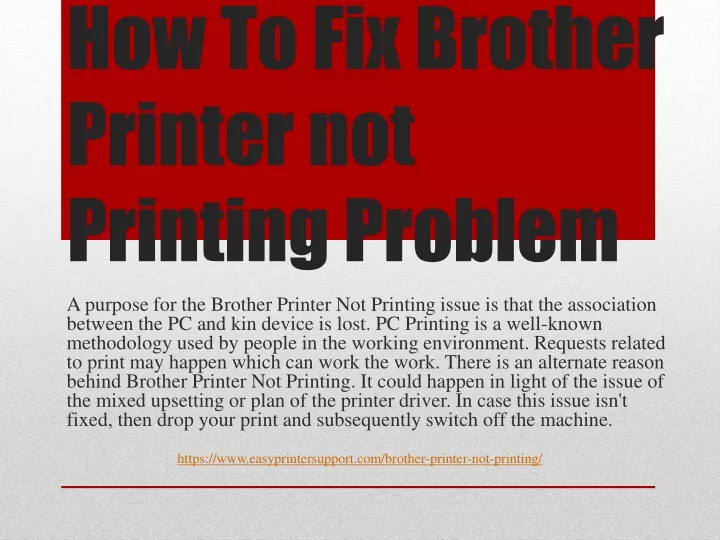 how to fix brother printer not printing problem