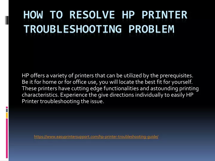 how to resolve hp printer troubleshooting problem