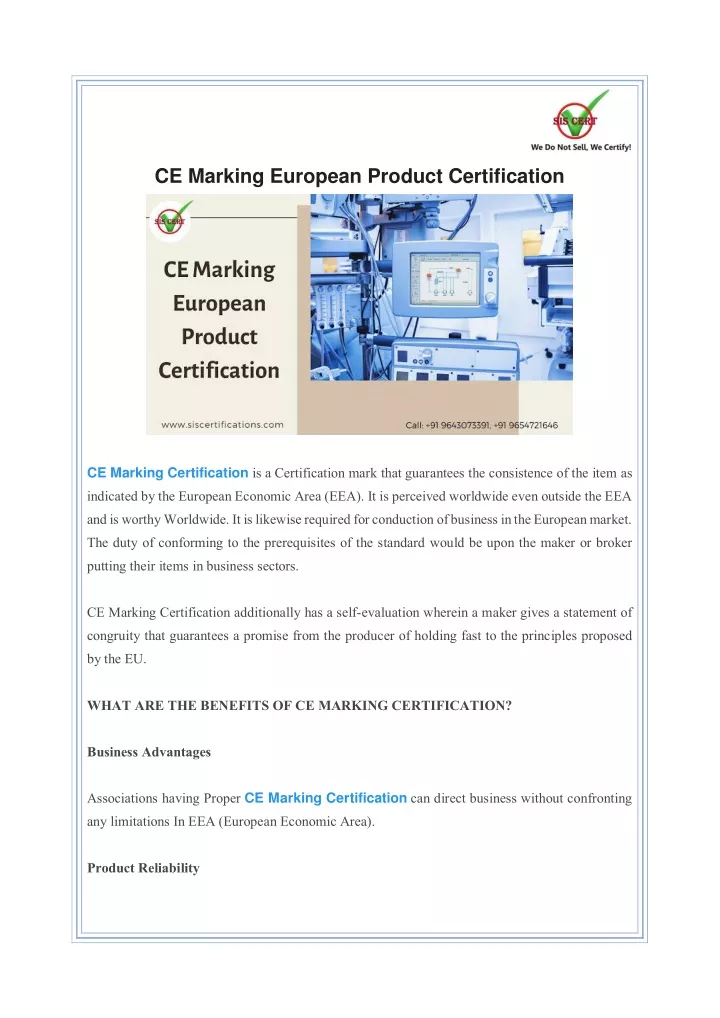 ce marking european product certification