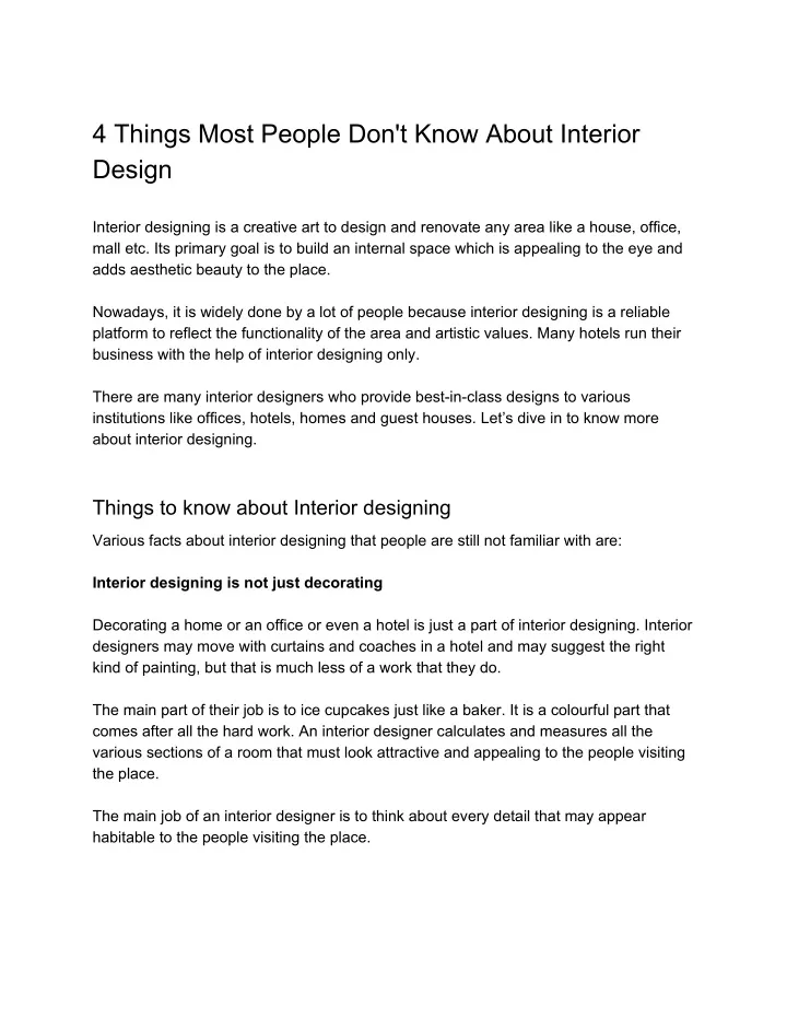 4 things most people don t know about interior