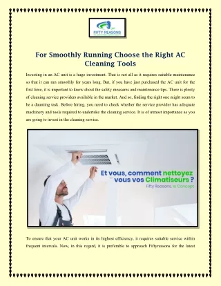 For Smoothly Running Choose the Right AC Cleaning Tools