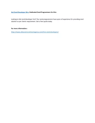 get zend developer hire dedicated zend