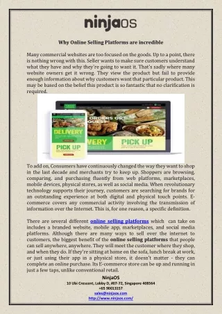 why online selling platforms are incredible