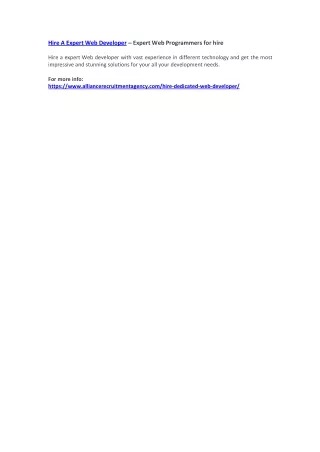hire a expert web developer expert