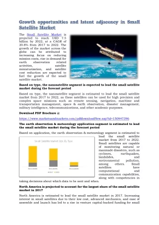 the small satellite market is projected to reach
