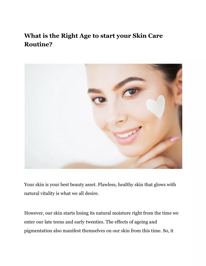 what is the right age to start your skin care