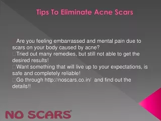 Tips to eliminate acne scars