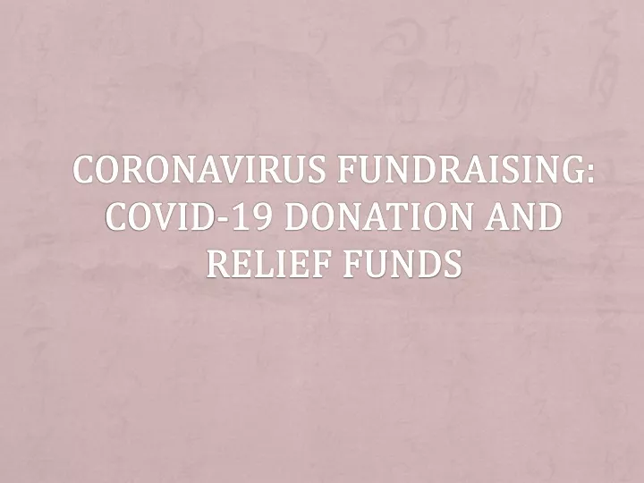 coronavirus fundraising covid 19 donation and relief funds