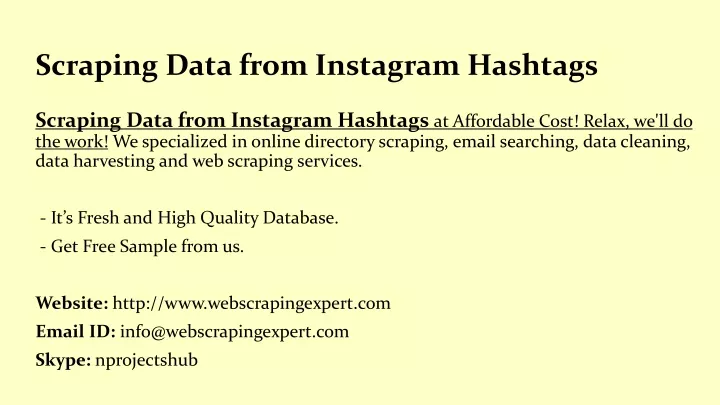 scraping data from instagram hashtags