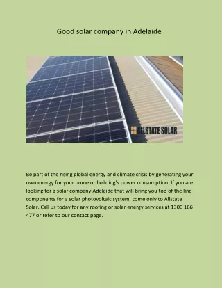 Good solar company in Adelaide