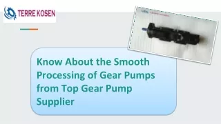 Know About the Smooth Processing of Gear Pumps from Top Gear Pump Supplier