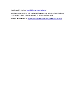 real estate seo services best seo for real estate