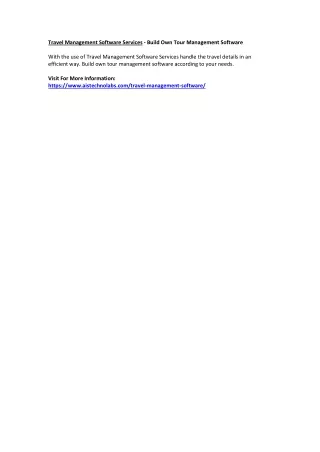 travel management software services build