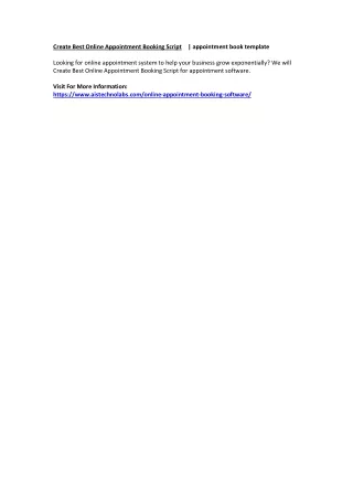 create best online appointment booking script
