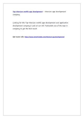 top titanium mobile app development titanium
