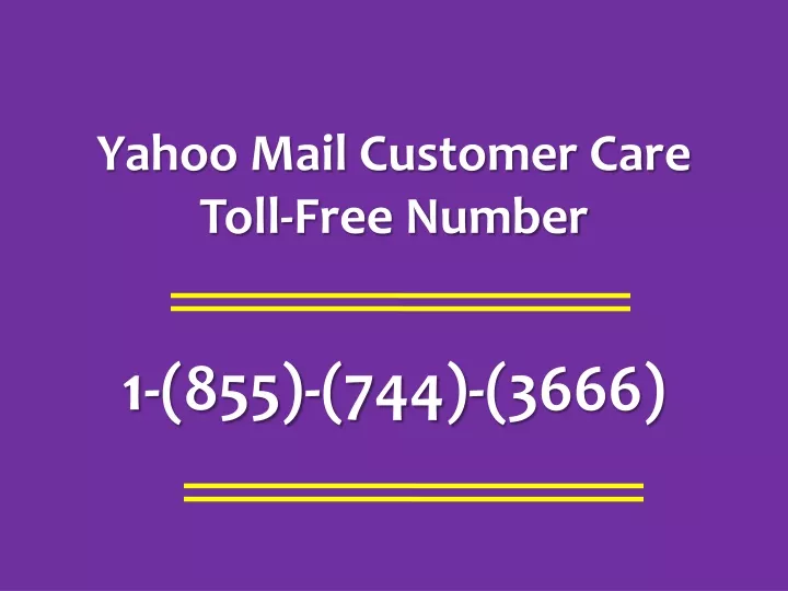yahoo mail customer care toll free number