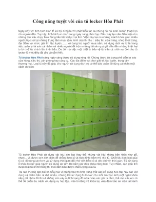 c ng n ng tuy t v i c a t locker