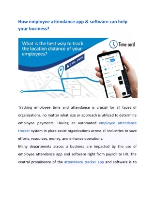 How employee attendance app & software can help your business?