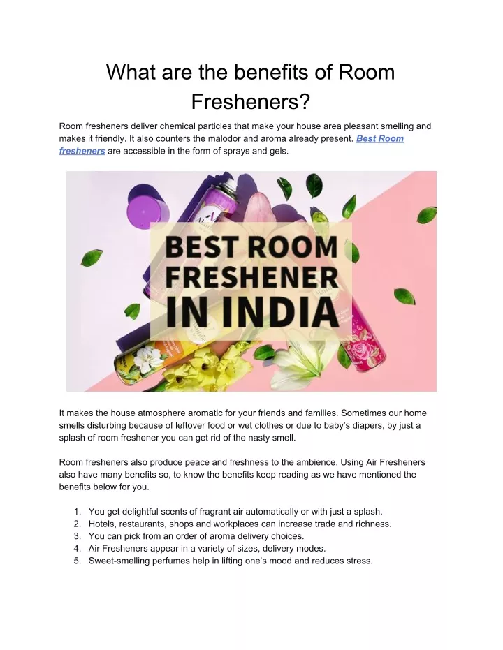 what are the benefits of room fresheners