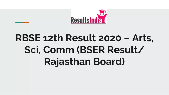 rbse 12th result 2020 arts sci comm bser result rajasthan board