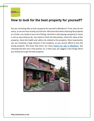 How to look for the best property for yourself?