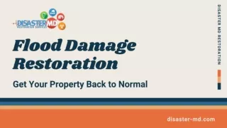 The Local Flood Damage Experts - Disaster MD