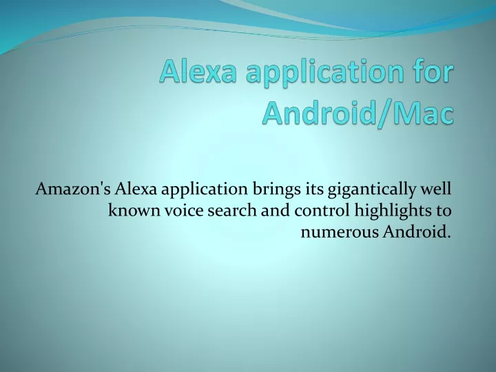 alexa application for android mac