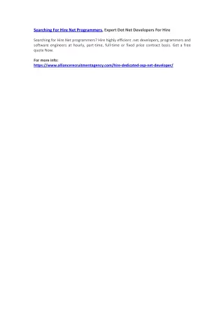searching for hire net programmers expert