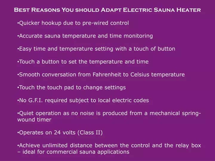 best reasons you should adapt electric sauna