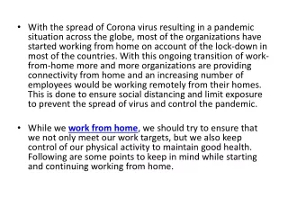 with the spread of corona virus resulting