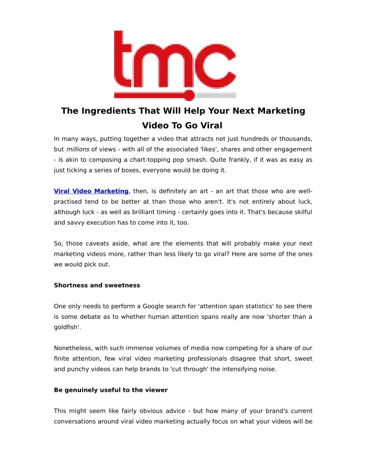 the ingredients that will help your next marketing