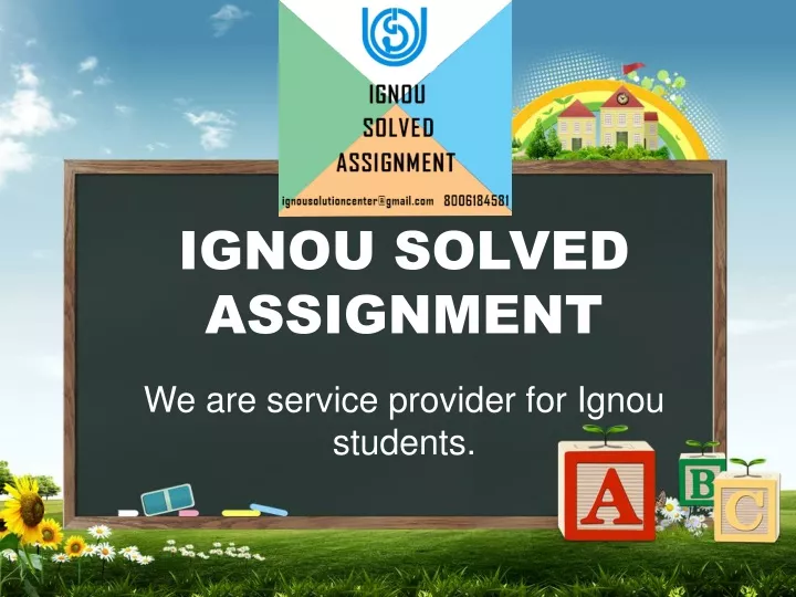 ignou solved assignment