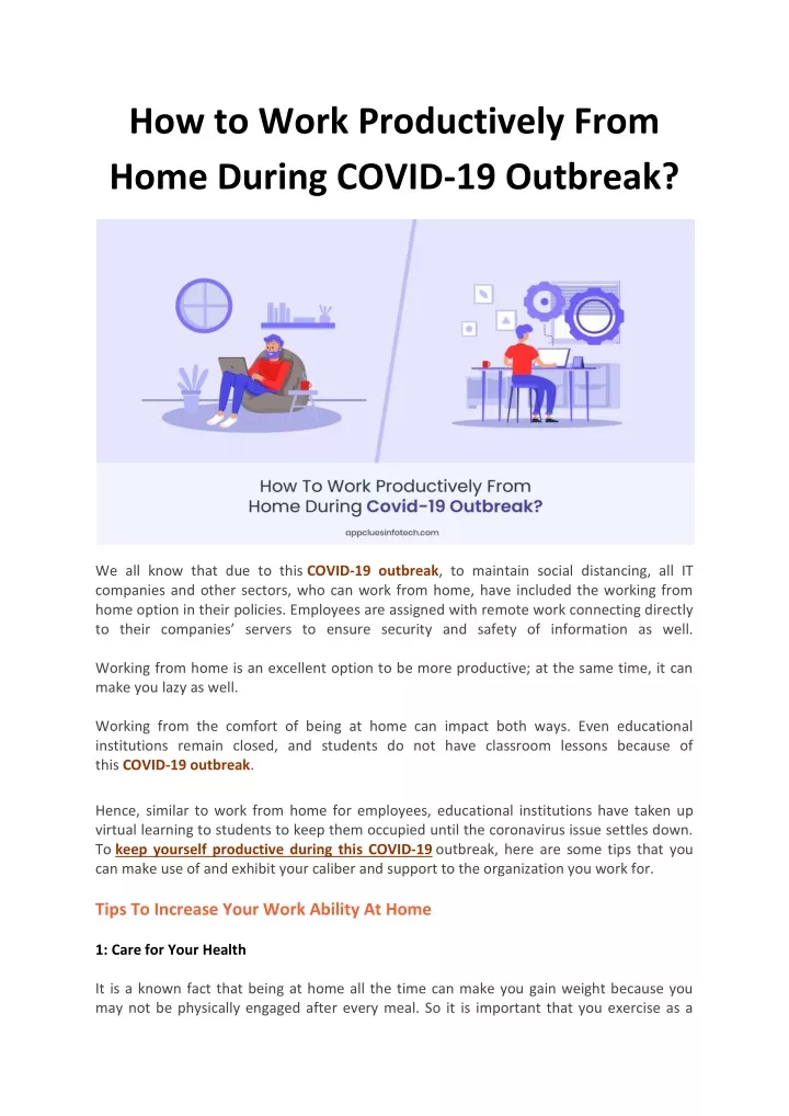how to work productively from home during covid