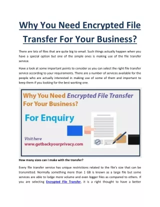 Why Need Encrypted File Transfer For Business