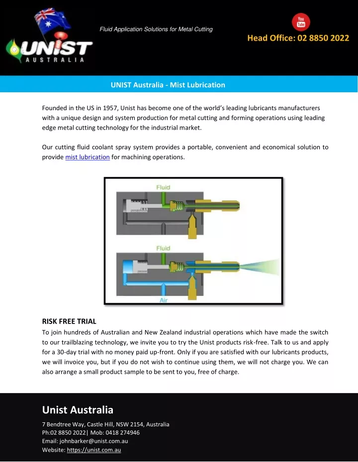 fluid application solutions for metal cutting