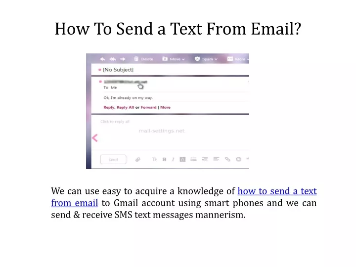 how to send a text from email