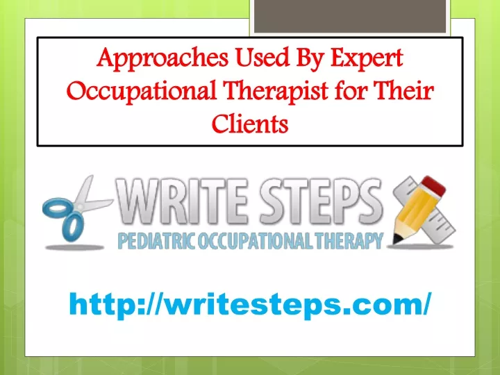 approaches used by expert occupational therapist for their clients
