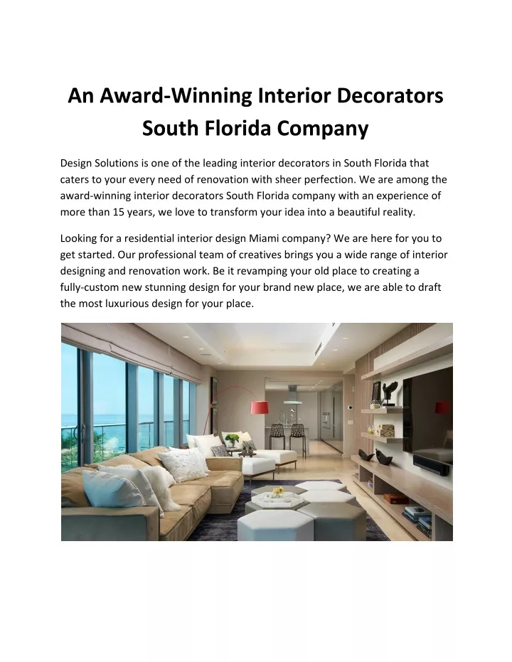 an award winning interior decorators south