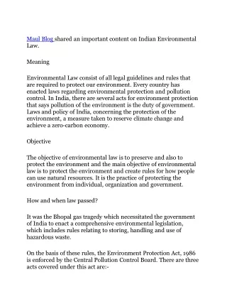 Indian Environmental Law