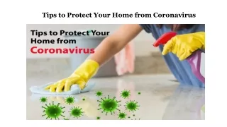 Tips to Protect Your Home from Coronavirus
