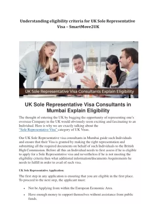 understanding eligibility criteria for uk sole