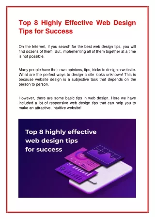 top 8 highly effective web design tips for success
