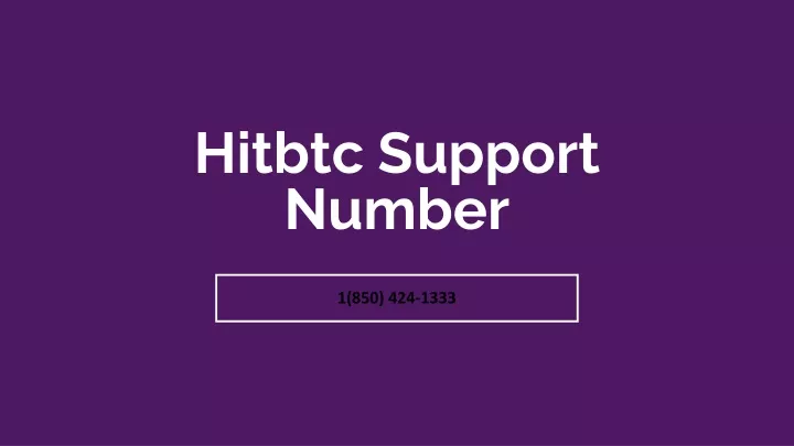 hitbtc support number