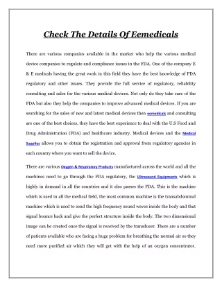 check the details of eemedicals
