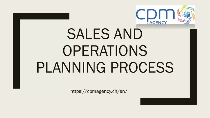 sales and operations planning process