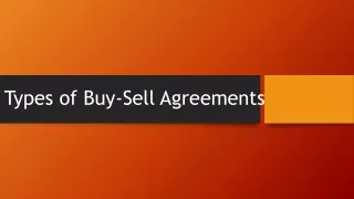 Types of Buy-Sell Agreements