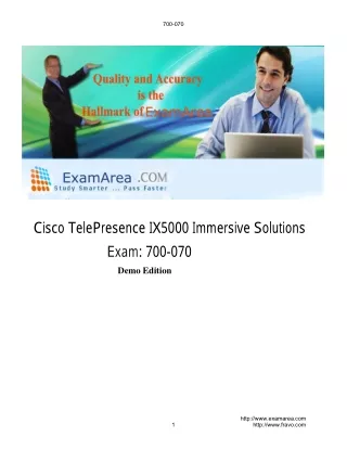Cisco TelePresence IX5000 Immersive Solutions exam 700-070 Dumps PDF, Android & Desktop Software